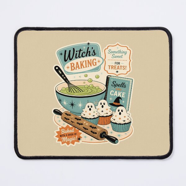 Item preview, Witch's Baking – Halloween Baker, Cute Ghosts designed and sold by Art-Arcade6.