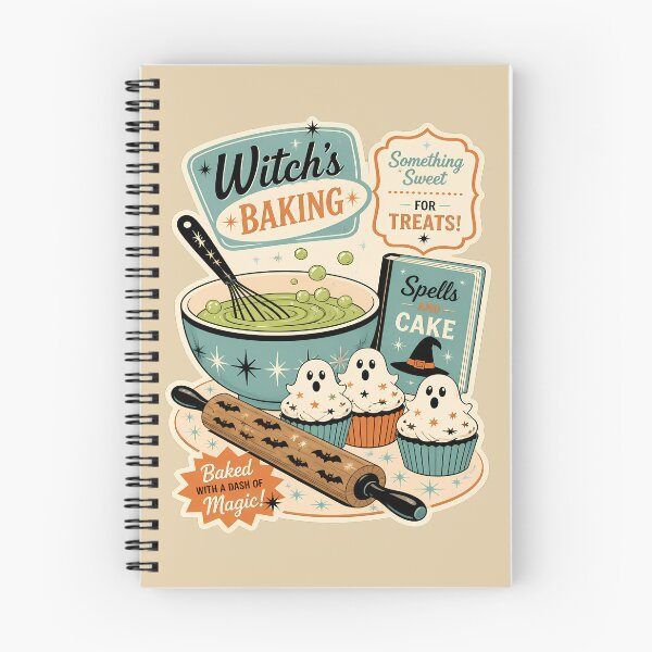 Item preview, Witch's Baking – Halloween Baker, Cute Ghosts  designed and sold by Art-Arcade6.