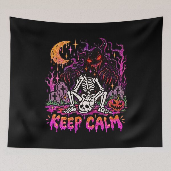 Item preview, Keep Calm Halloween Skeleton designed and sold by MonkiFlipp.