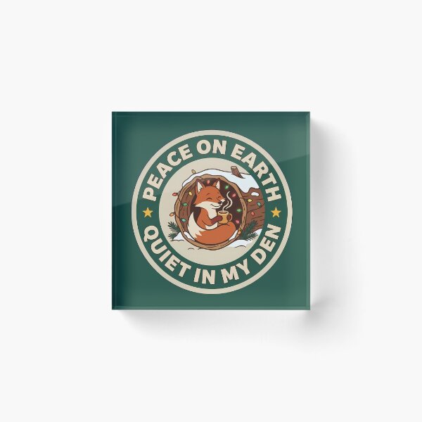 Item preview, Peace On Earth Quiet In Den Fox Badge designed and sold by DripCultureLab.