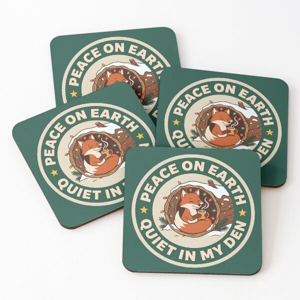Item preview, Peace On Earth Quiet In Den Fox Badge designed and sold by DripCultureLab.