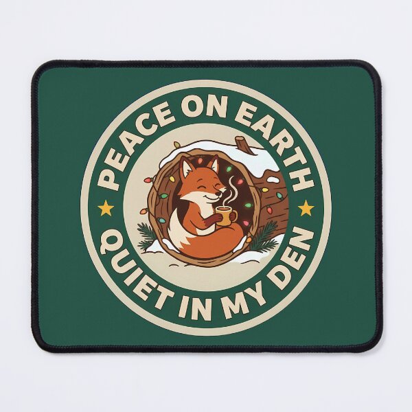 Item preview, Peace On Earth Quiet In Den Fox Badge designed and sold by DripCultureLab.