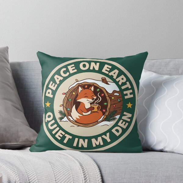 Item preview, Peace On Earth Quiet In Den Fox Badge designed and sold by DripCultureLab.