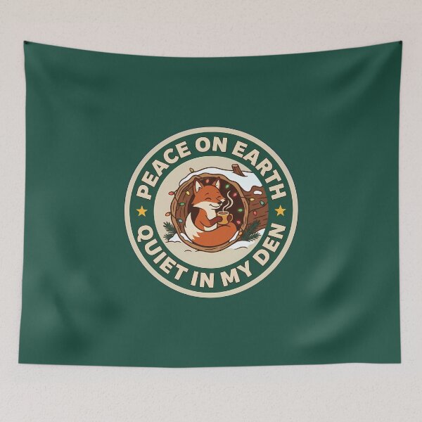 Item preview, Peace On Earth Quiet In Den Fox Badge designed and sold by DripCultureLab.