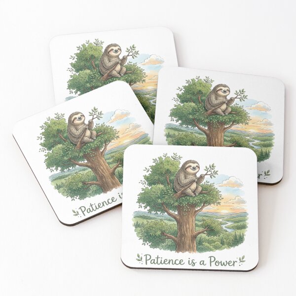 Item preview, Patience is a Power - Cute Watercolor Sloth on Tree designed and sold by Sanan Israyilli.