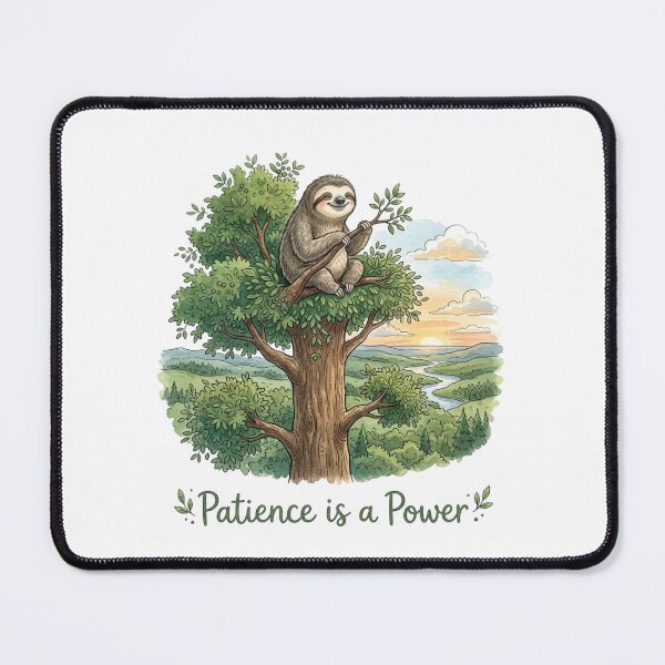 Item preview, Patience is a Power - Cute Watercolor Sloth on Tree designed and sold by Sanan Israyilli.