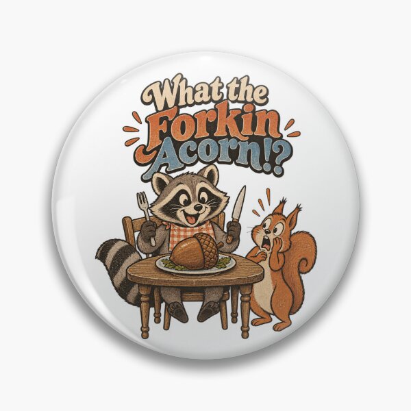 Item preview, Vintage Distressed Raccoon Eating Acorn With Fork While Squirrel Looks Shocked – What the Forkin Acorn Retro Graphic designed and sold by Jetgreenstudio.