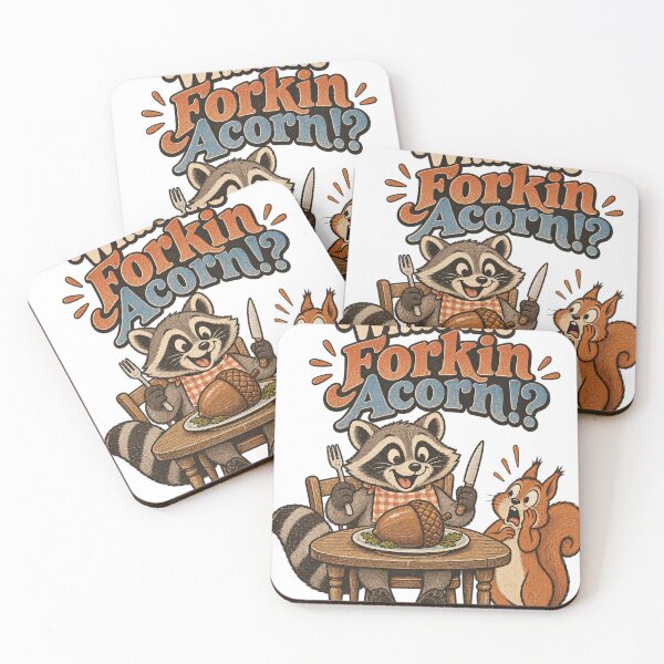 Item preview, Vintage Distressed Raccoon Eating Acorn With Fork While Squirrel Looks Shocked – What the Forkin Acorn Retro Graphic designed and sold by Ai-Cases-Store.