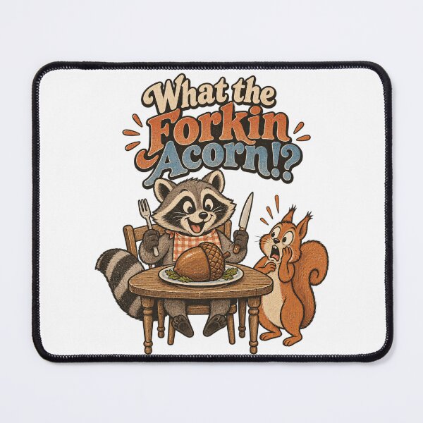 Item preview, Vintage Distressed Raccoon Eating Acorn With Fork While Squirrel Looks Shocked – What the Forkin Acorn Retro Graphic designed and sold by Jetgreenstudio.