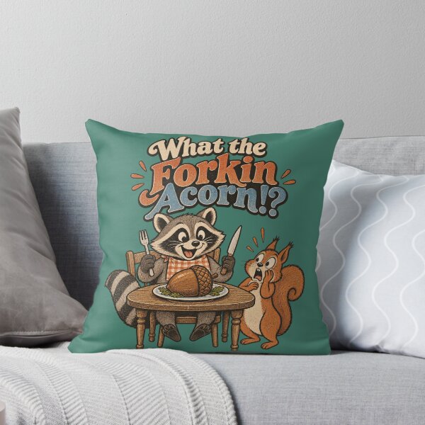 Item preview, Vintage Distressed Raccoon Eating Acorn With Fork While Squirrel Looks Shocked – What the Forkin Acorn Retro Graphic designed and sold by Ai-Cases-Store.