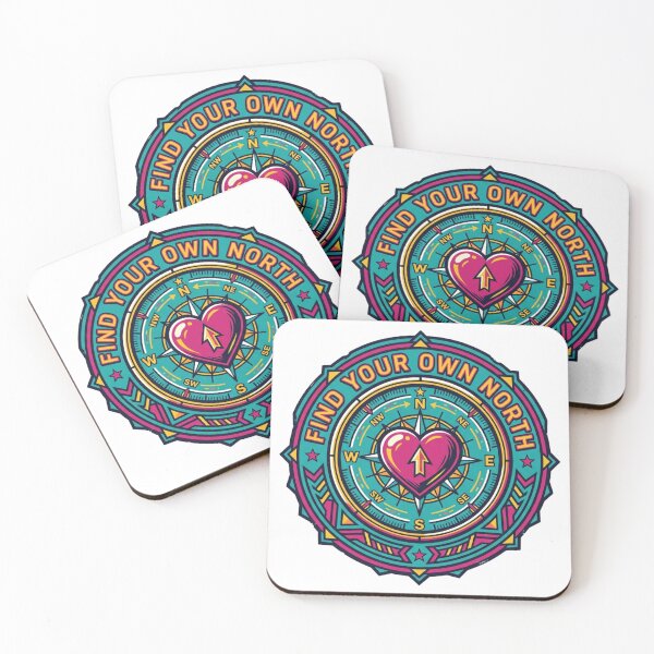 Item preview, Find Your Own North - Colorful Heart Compass Badge designed and sold by Sanan Israyilli.