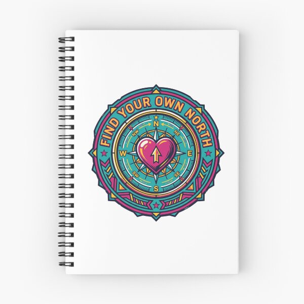 Item preview, Find Your Own North - Colorful Heart Compass Badge designed and sold by Sanan Israyilli.