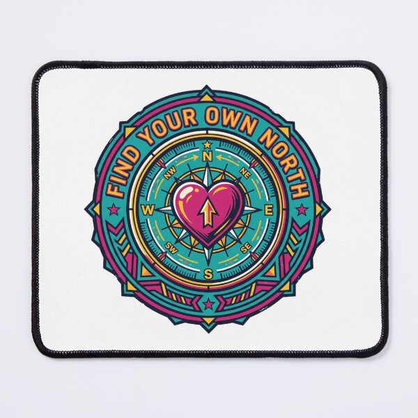 Item preview, Find Your Own North - Colorful Heart Compass Badge designed and sold by Sanan Israyilli.