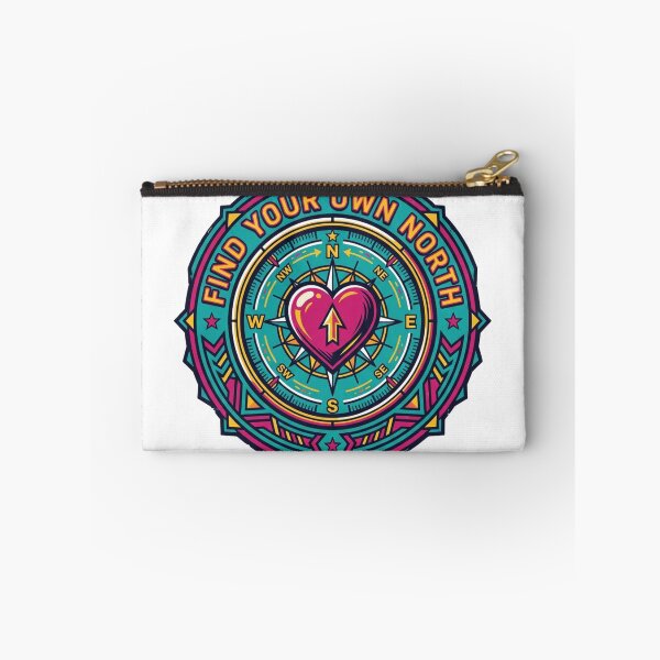 Item preview, Find Your Own North - Colorful Heart Compass Badge designed and sold by Sanan Israyilli.