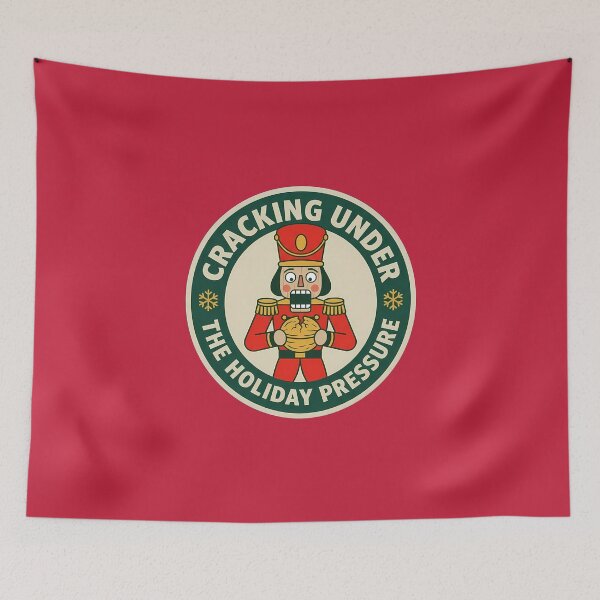 Item preview, Cracking Under Holiday Pressure Nutcracker Badge designed and sold by DripCultureLab.