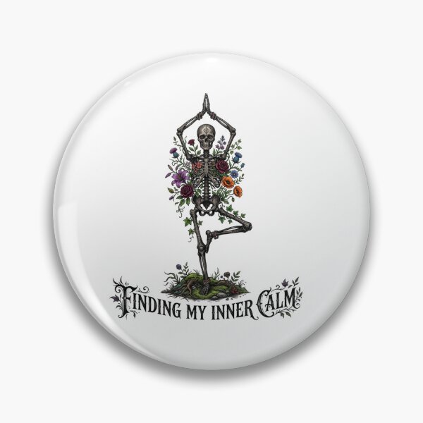 Item preview, Finding My Inner Calm - Gothic Yoga Skeleton Floral Art designed and sold by Sanan Israyilli.