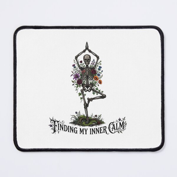 Item preview, Finding My Inner Calm - Gothic Yoga Skeleton Floral Art designed and sold by Sanan Israyilli.