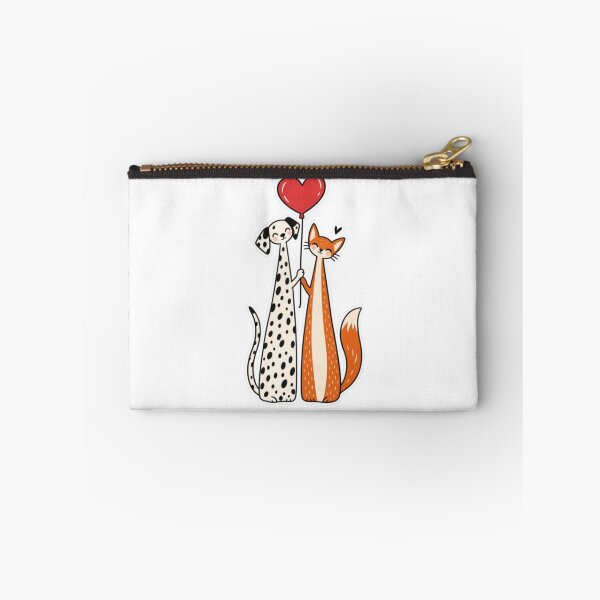 Item preview, Dog and Cat Holding Red Heart Balloon designed and sold by Snurly.