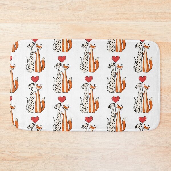 Item preview, Dog and Cat Holding Red Heart Balloon designed and sold by Snurly.