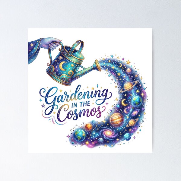 Item preview, Gardening In The Cosmos - Magical Watercolor Space Watering Can designed and sold by Sanan Israyilli.