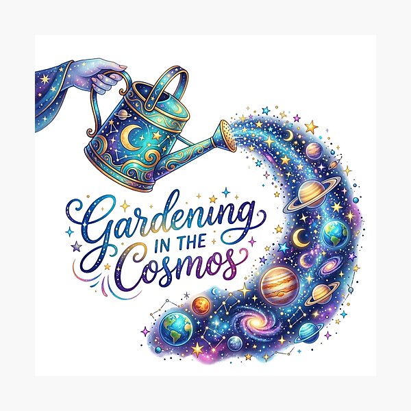Item preview, Gardening In The Cosmos - Magical Watercolor Space Watering Can designed and sold by Sanan Israyilli.