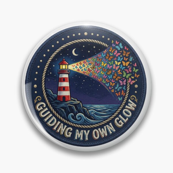 Item preview, Guiding My Own Glow - Vintage Lighthouse Butterfly Patch designed and sold by Sanan Israyilli.