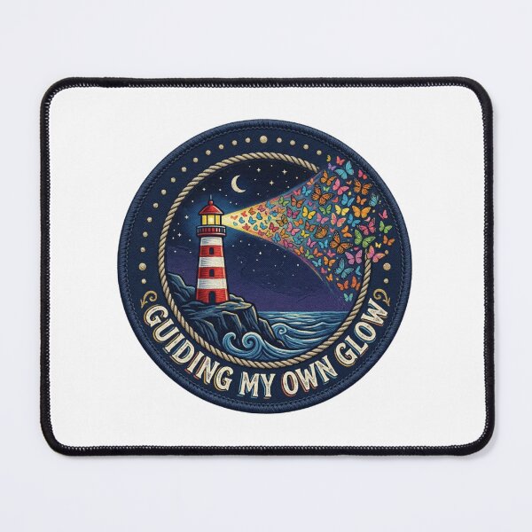 Item preview, Guiding My Own Glow - Vintage Lighthouse Butterfly Patch designed and sold by Sanan Israyilli.