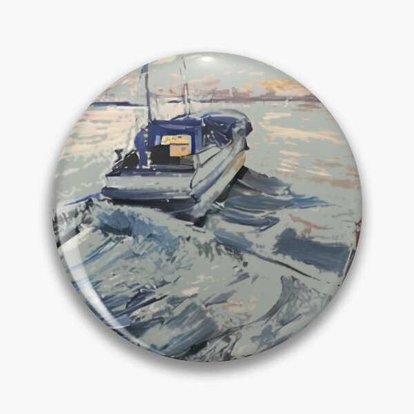 Item preview, Textured Marina Boat Impressionist Art designed and sold by AtmosphereLab.