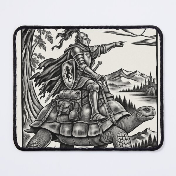Item preview, Medieval Knight Tortoise Rider Vintage Fantasy Art designed and sold by AmiGraph.