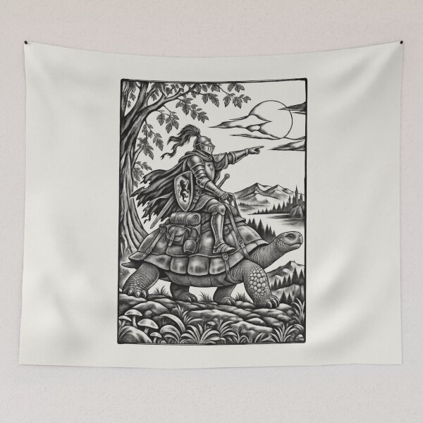Item preview, Medieval Knight Tortoise Rider Vintage Fantasy Art designed and sold by AmiGraph.