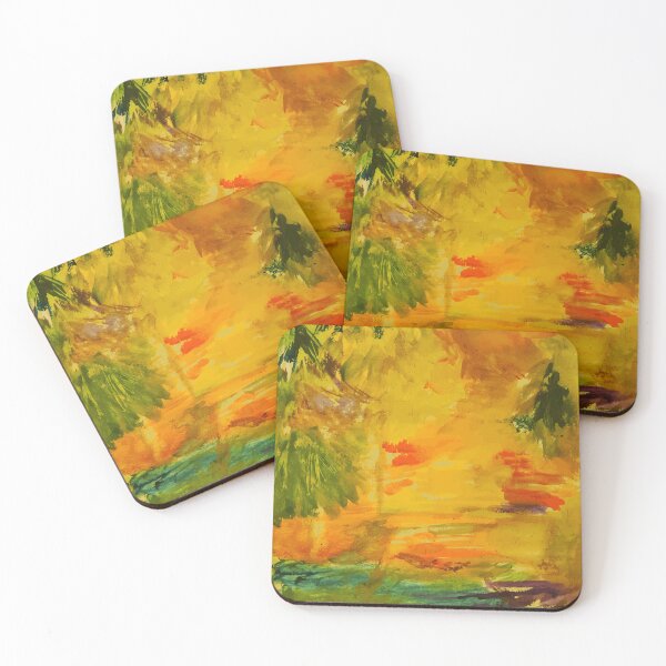 Item preview, Abstract Golden Sunset Impressionist Art designed and sold by AtmosphereLab.
