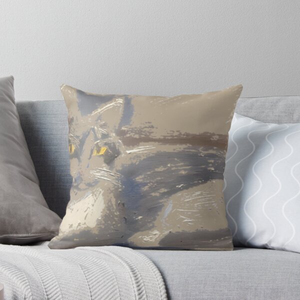 Item preview, Alert Resting Cat Impressionist Oil Art designed and sold by AtmosphereLab.