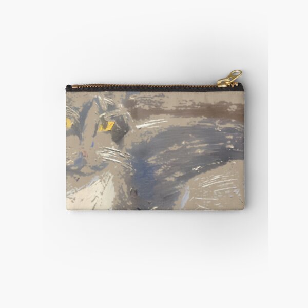 Item preview, Alert Resting Cat Impressionist Oil Art designed and sold by AtmosphereLab.