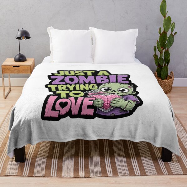 Item preview, Just a Zombie Trying to Love - Cute Zombie Quote designed and sold by der-berliner.
