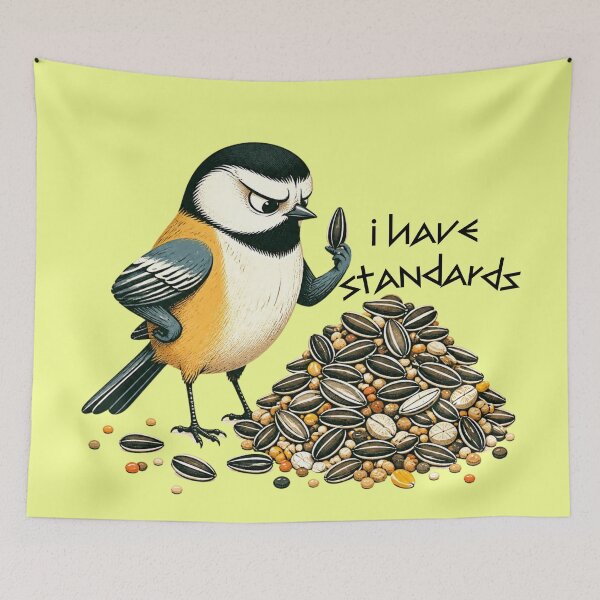 Item preview, Funny Bird I Have Standards Picky Bird Nerd Sticker designed and sold by KaBaRen.