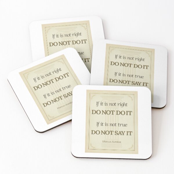 Item preview, If It Is Not Right Do Not Do It - Marcus Aurelius - Elegant Script Stoic Quote - Black and Gold Version designed and sold by Stoic Core.
