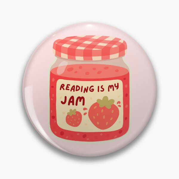 Item preview, reading is my jam - strawberry jam designed and sold by Neadoodles.