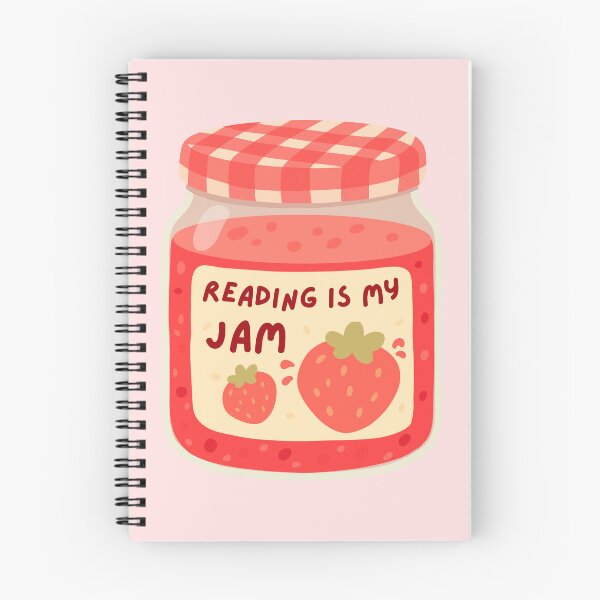 Item preview, reading is my jam - strawberry jam designed and sold by Neadoodles.
