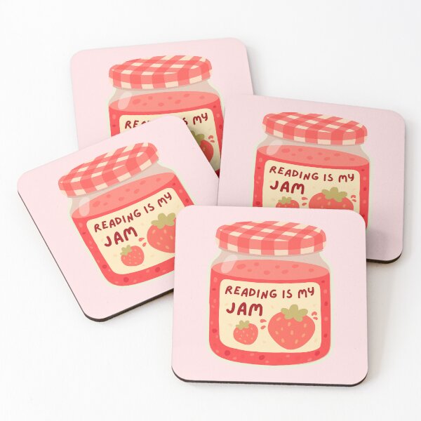 Item preview, reading is my jam - strawberry jam designed and sold by Neadoodles.