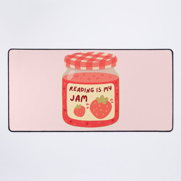 Item preview, reading is my jam - strawberry jam designed and sold by Neadoodles.