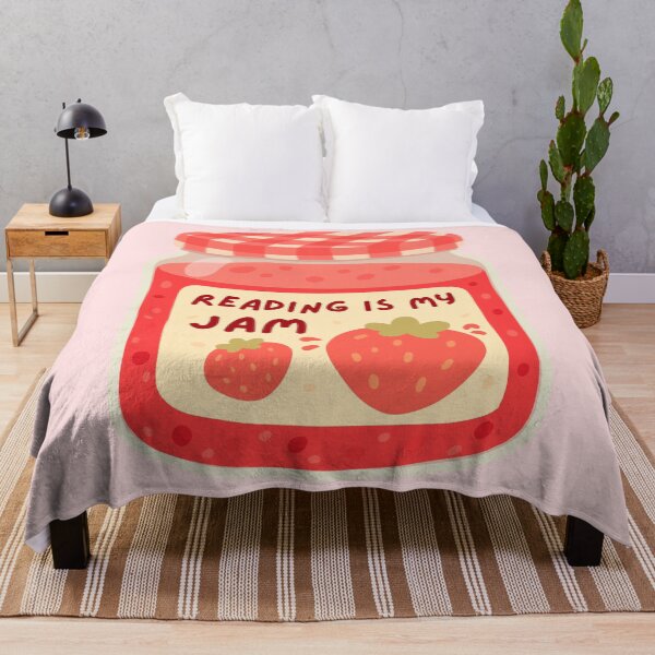 Item preview, reading is my jam - strawberry jam designed and sold by Neadoodles.