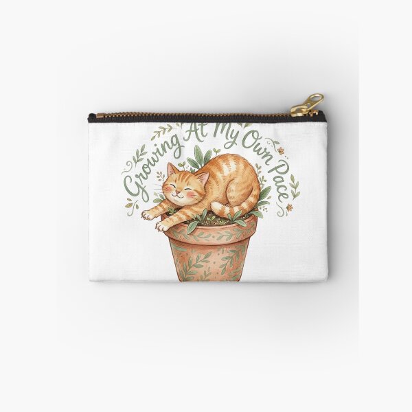 Item preview, Growing At My Own Pace - Cute Watercolor Ginger Cat in Pot designed and sold by Sanan Israyilli.