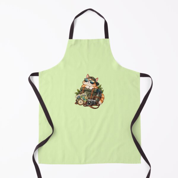 Item preview, Hiking Cat Adventurer - Cool Traveler Kitten with Backpack & Camera Illustration designed and sold by Ozyven-Creation.