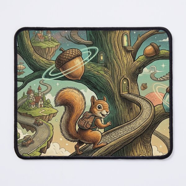 Item preview, Cosmic Squirrel Adventure – Magical Treehouse Fantasy Illustration designed and sold by Dogandesighn.