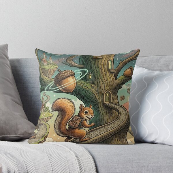Item preview, Cosmic Squirrel Adventure – Magical Treehouse Fantasy Illustration designed and sold by Dogandesighn.