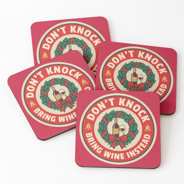 Item preview, Don't Knock Bring Wine Instead Holiday Badge designed and sold by DripCultureLab.