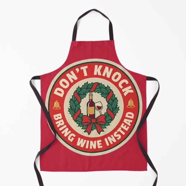 Item preview, Don't Knock Bring Wine Instead Holiday Badge designed and sold by DripCultureLab.