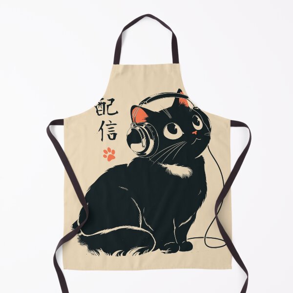 Item preview, Black Cat Wired Headphones Lofi Music designed and sold by mustbewhy.