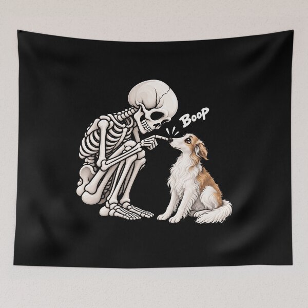 Item preview, Funny Skeleton Borzoi Dog Boop Halloween Design Mom Dad designed and sold by rafaeltto.