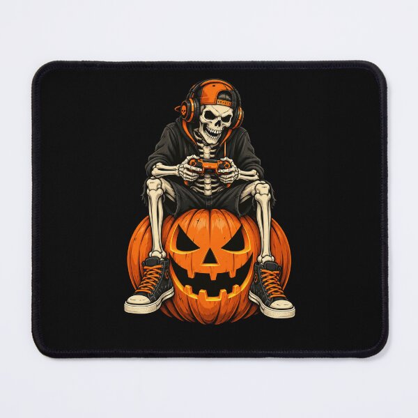 Item preview, Skeleton Gamer Halloween Pumpkin designed and sold by ROUX-ART.